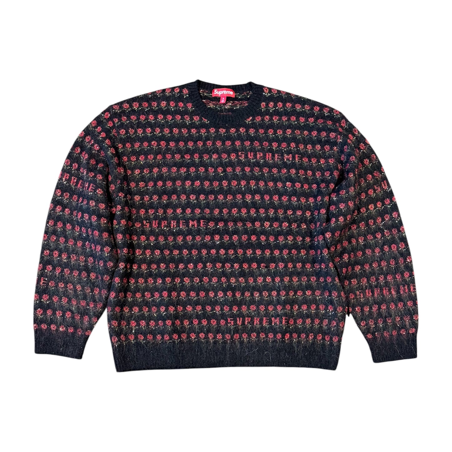 Supreme FW25 Flowers Metallic Sweater