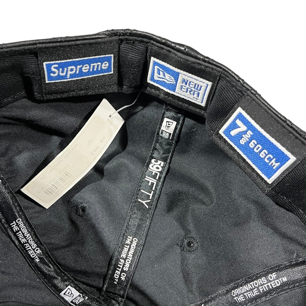 Supreme LA Quilted Leather New Era Fitted (Size 7 5/8)