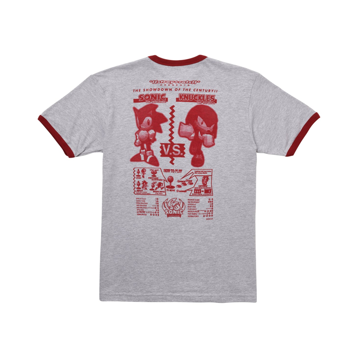 Stray Rats Sonic vs Knuckles Ringer Tee (Size XL)