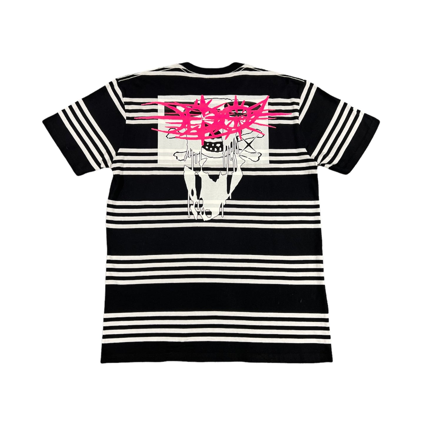 Drain Gang World Tour Striped Tee - Black/White (Size L)