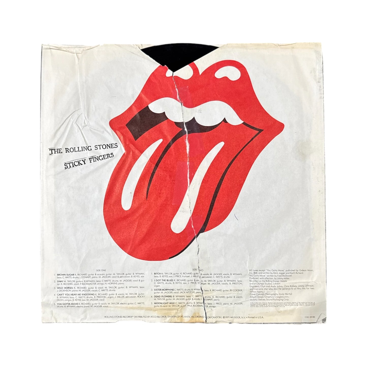 Rolling Stones x Andy Warhol 1971 “Sticky Fingers” Vinyl