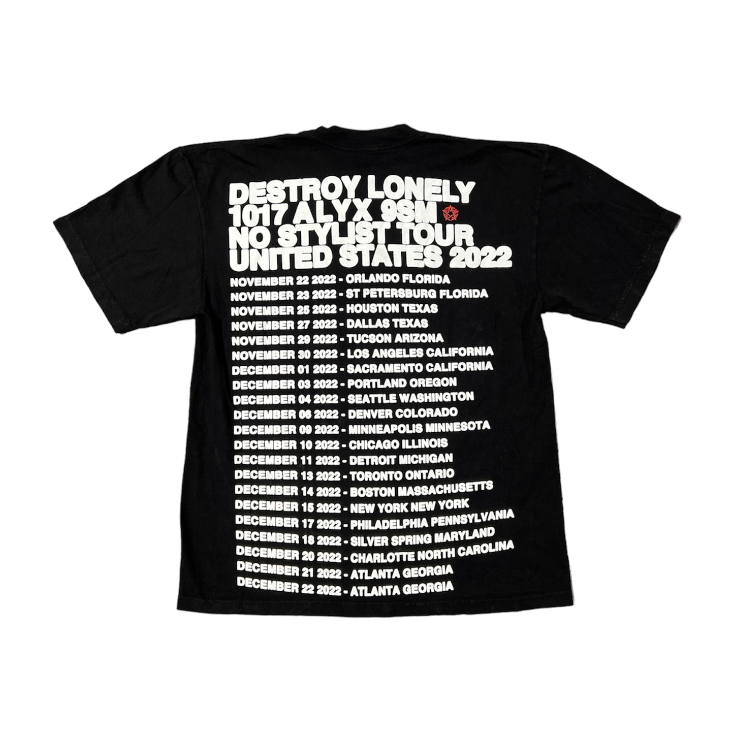 Destroy Lonely ALYX No Stylist Tour Tee (Size L)