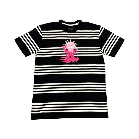 Drain Gang World Tour Striped Tee - Black/White (Size L)